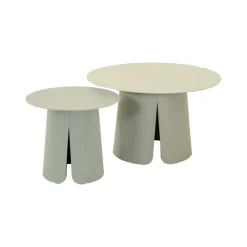 Lesli Living Tuintafels|Bijzettafel Oslo set van 2 creme