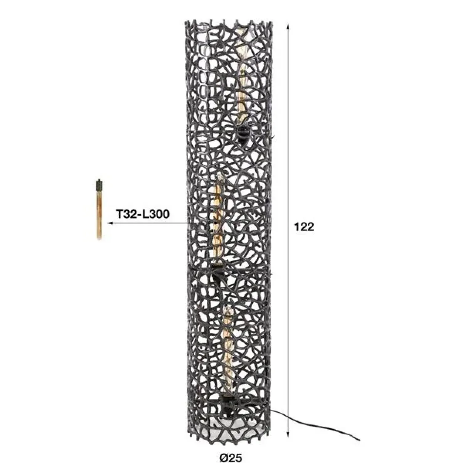 Kalfort Vloerlampen|Blaine 3-lichts Vloerlamp Zwart nikkel XL