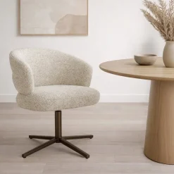 Livingfurn Eetkamerstoelen|Fauteuils|Blake Eetkamerfauteuil Beige