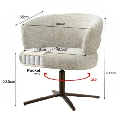 Livingfurn Eetkamerstoelen|Fauteuils|Blake Eetkamerfauteuil Beige