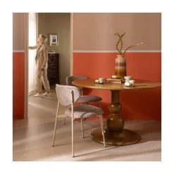 WOOOD Eettafels|Blanco ronde Eettafel mangohout geel 120cm