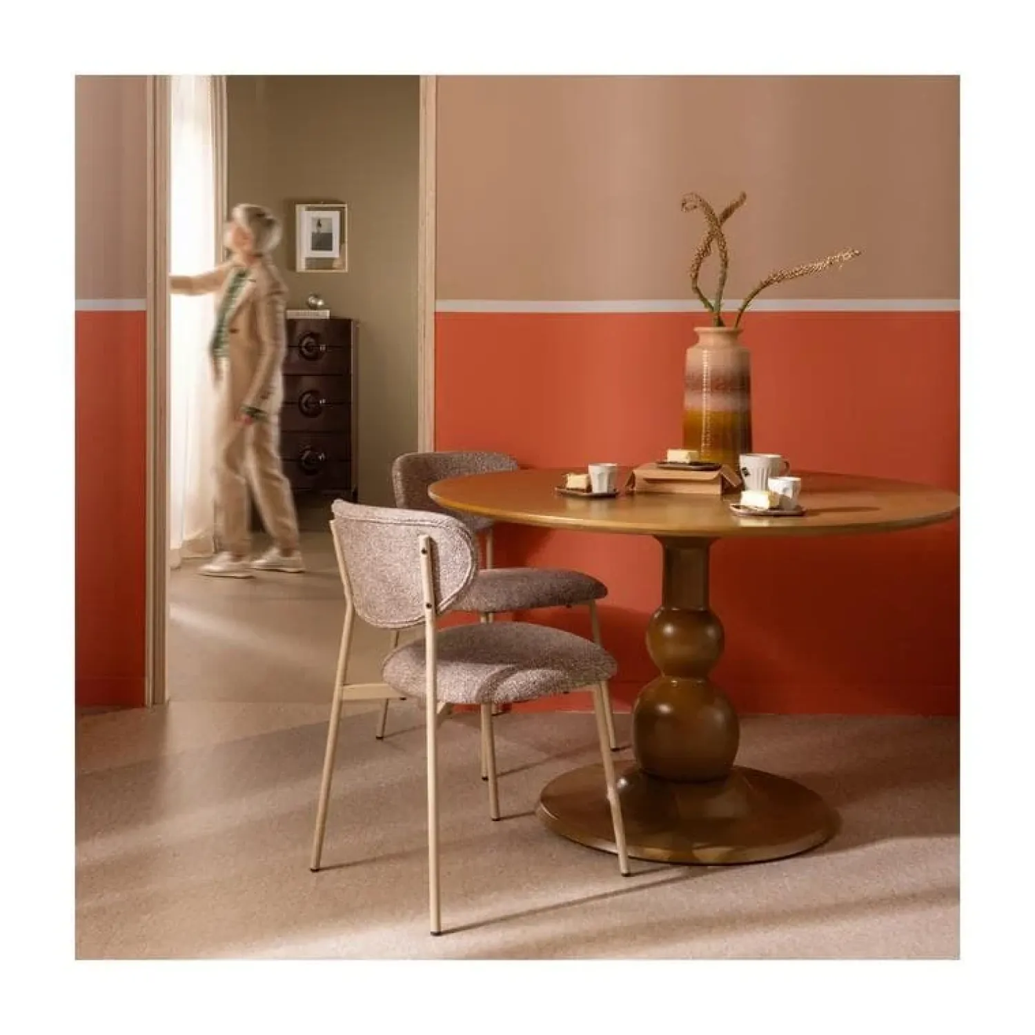 WOOOD Eettafels|Blanco ronde Eettafel mangohout geel 120cm