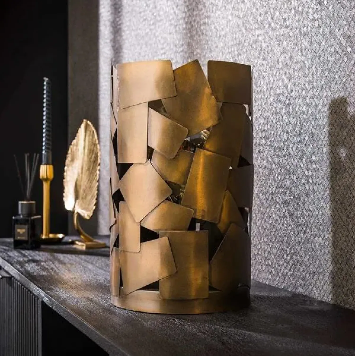 Kalfort Tafellampen|Bodo 1-lichts Tafellamp cylinder / Brons antiek