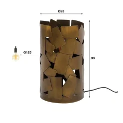Kalfort Tafellampen|Bodo 1-lichts Tafellamp cylinder / Brons antiek