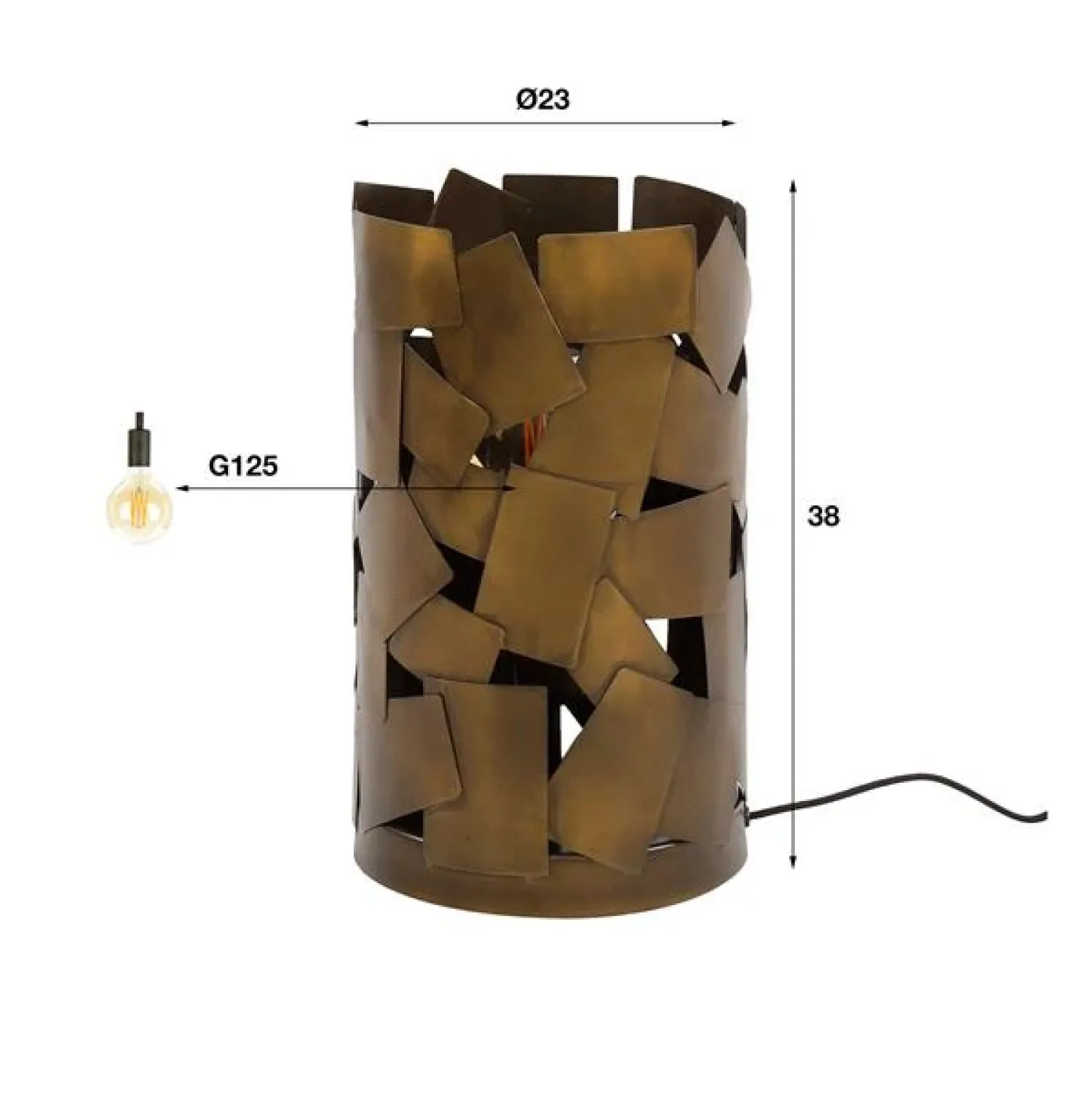Kalfort Tafellampen|Bodo 1-lichts Tafellamp cylinder / Brons antiek