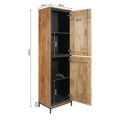 Furndea Boekenkasten|Industriele Kasten|Boekenkast Sindacco Naturel dicht 60 cm
