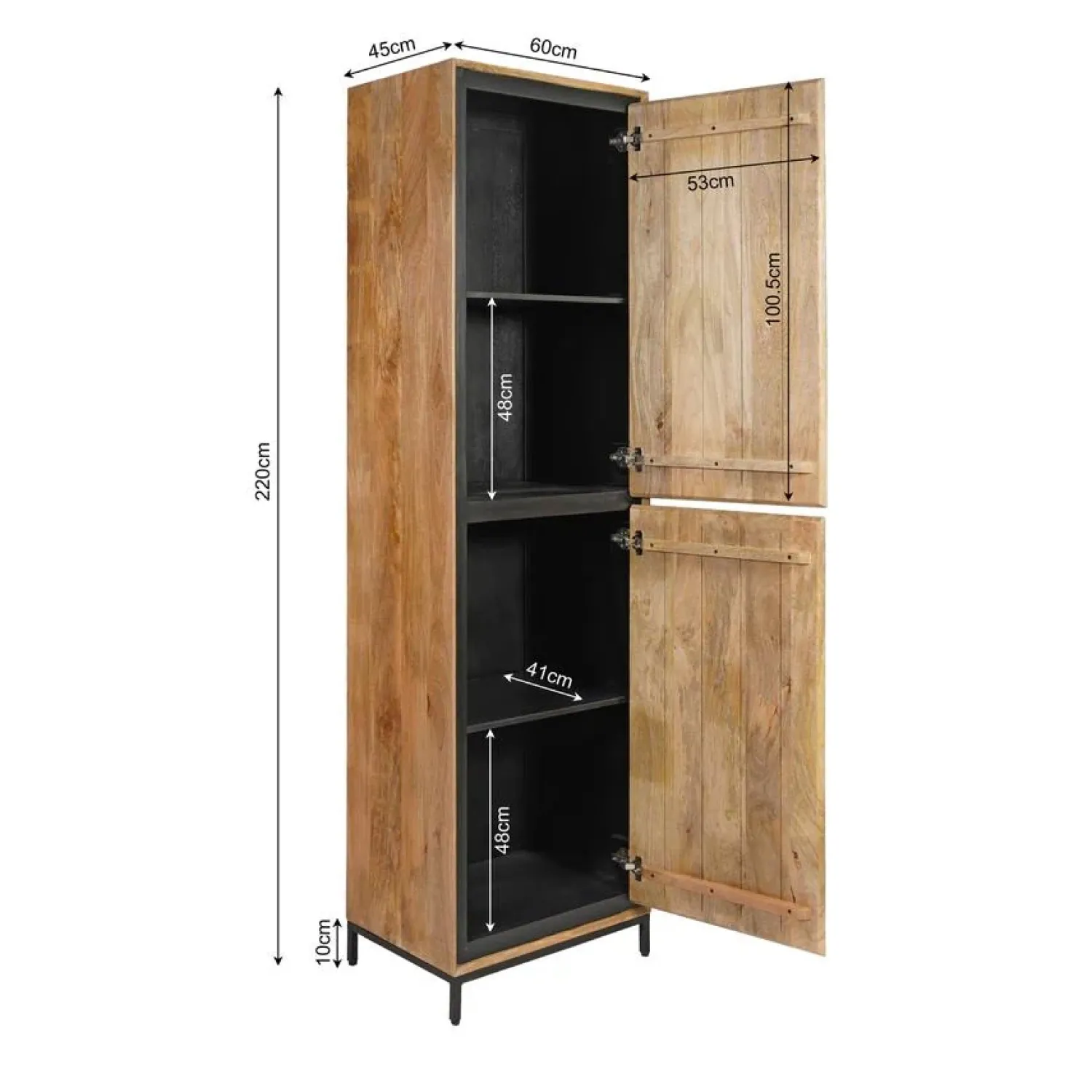 Furndea Boekenkasten|Industriele Kasten|Boekenkast Sindacco Naturel dicht 60 cm