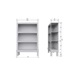 WOOOD Boekenkasten|Industriele Kasten|Bonk Open kast grenen grijs 107cm