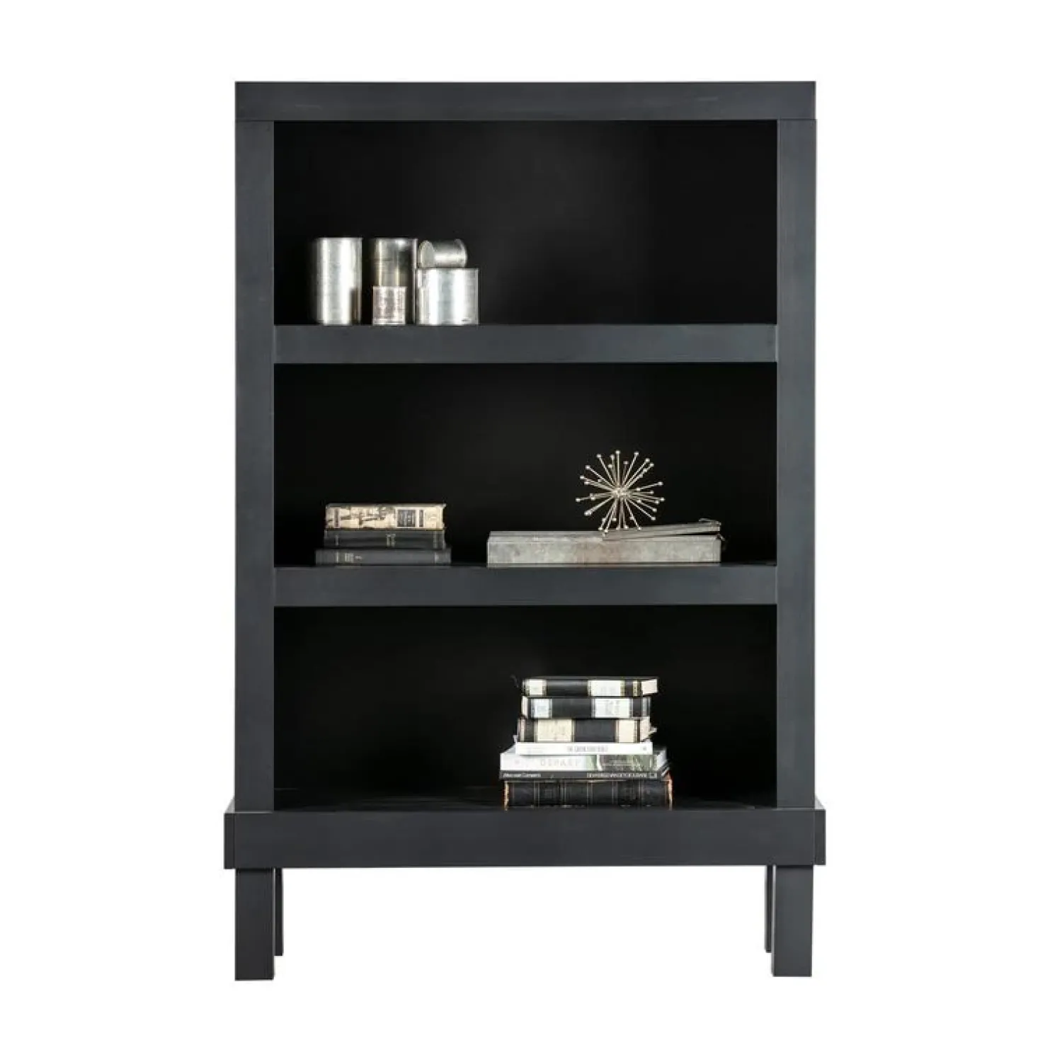 WOOOD Boekenkasten|Industriele Kasten|Bonk Open kast grenen zwart 107cm