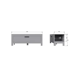 WOOOD Industriele Kasten|Tv Meubels|Bonk Tv meubel grenen grijs 120cm