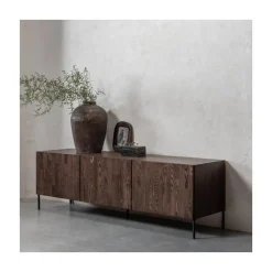 WOOOD Industriele Kasten|Tv Meubels|Bono Gravure Tv meubel essenhout bruin 180cm