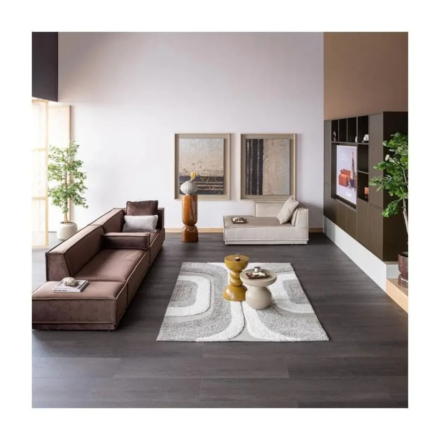 WOOOD Bijzettafels|Bova Bijzettafel rond Metaal Bruin 45cm