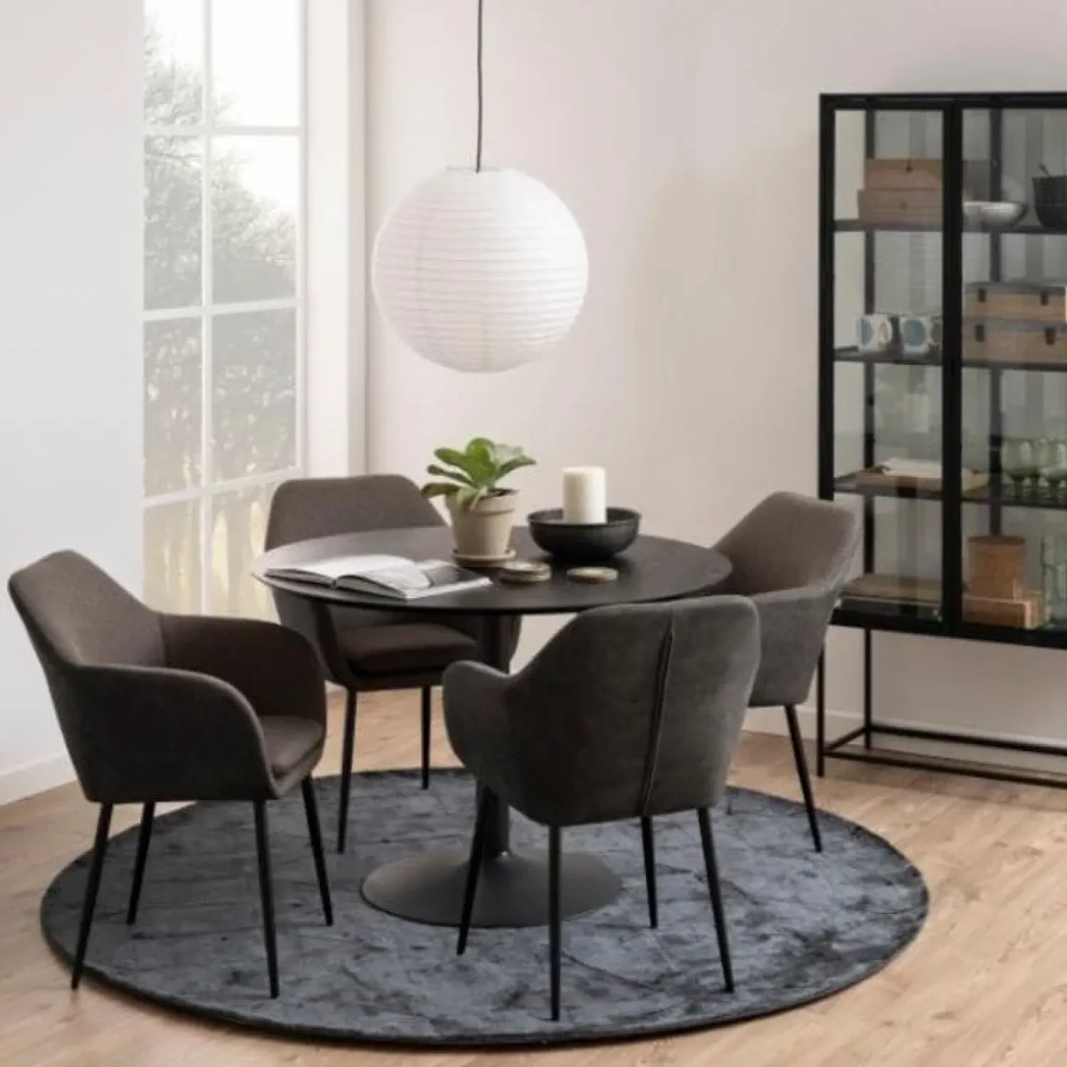 Nordhavn Eettafels|Brad Eettafel rond Zwart 110cm