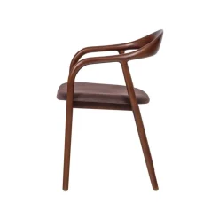 WOOOD Eetkamerstoelen|Bran Eetkamerstoel Velvet Bruin Beukenhout