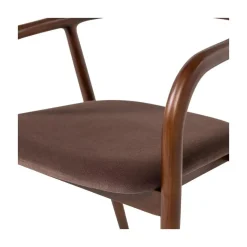 WOOOD Eetkamerstoelen|Bran Eetkamerstoel Velvet Bruin Beukenhout