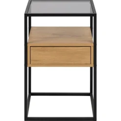 Nordhavn Nachtkastjes|Industriele Kasten|Brannor Nachtkastje Naturel 40cm