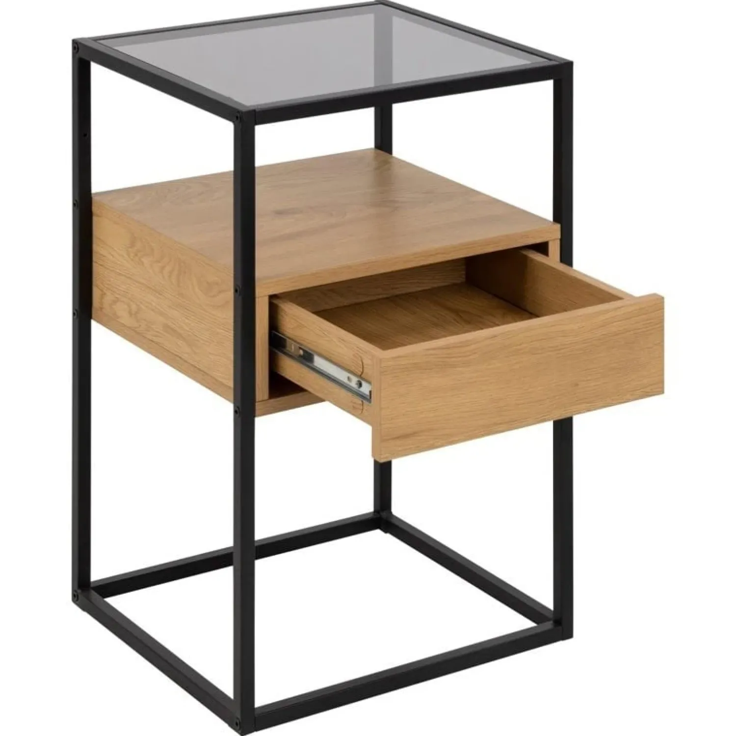 Nordhavn Nachtkastjes|Industriele Kasten|Brannor Nachtkastje Naturel 40cm