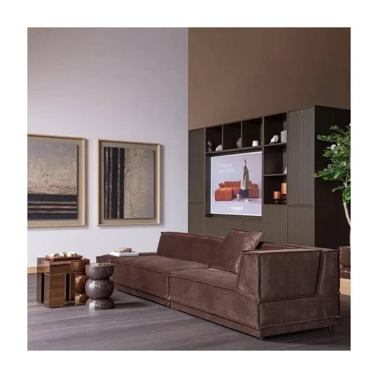 WOOOD Bijzettafels|Breno Bijzettafel rond Metaal Donkerbruin 30cm