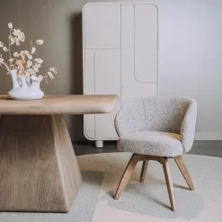 Tower living Eetkamerstoelen|Brescia Eetkamerstoel beige wit