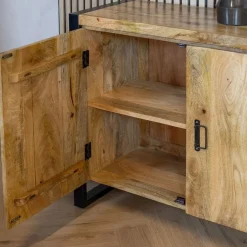 Furndea Dressoirs|Industriele Kasten|Britt Dressoir 3 deuren 3 lades Mangohout 200cm