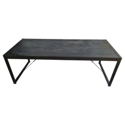 Furndea Eettafels|Britt eettafel industrieel mangohout zwart 140cm