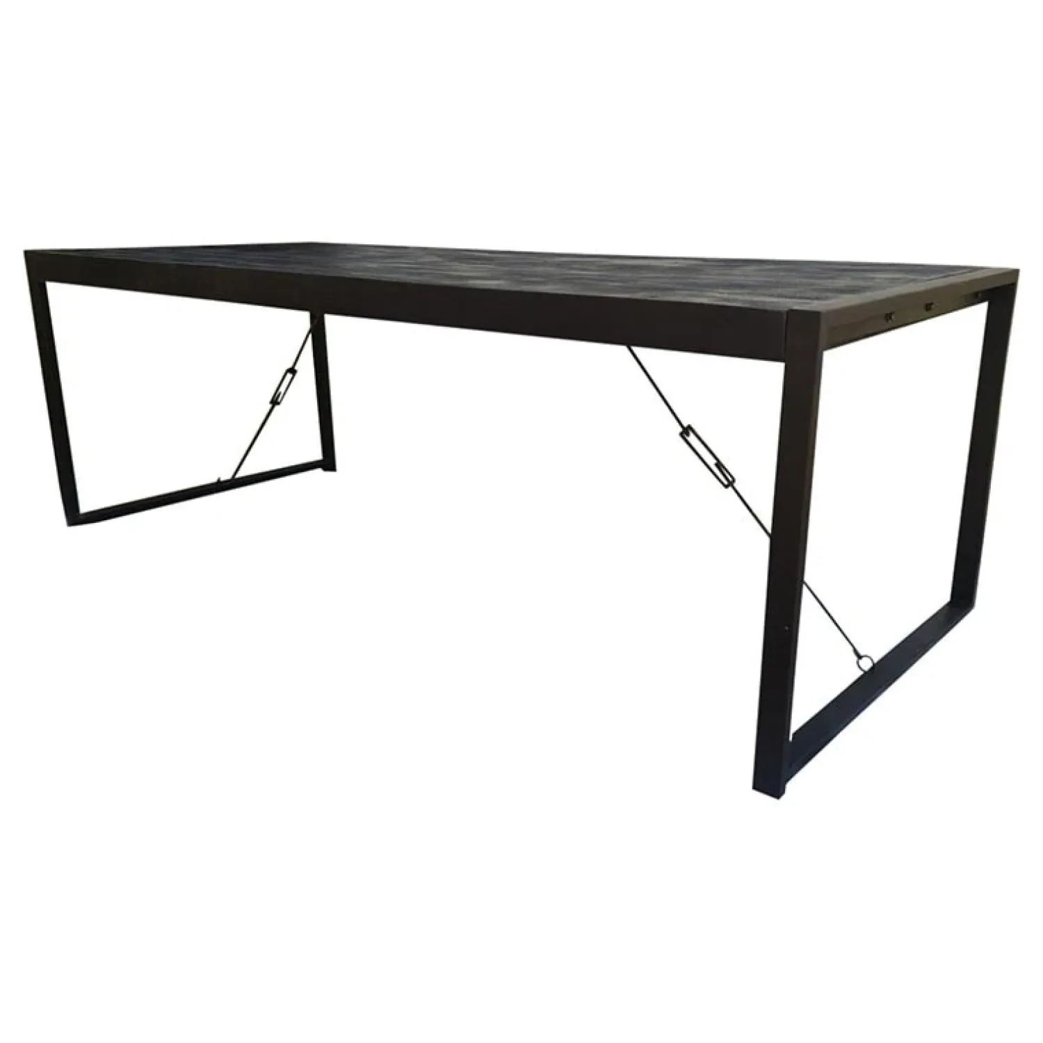Furndea Eettafels|Britt eettafel industrieel mangohout zwart 140cm