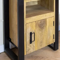 Furndea Nachtkastjes|Industriele Kasten|Britt Nachtkastje naturel deur links 45cm