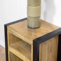 Furndea Nachtkastjes|Industriele Kasten|Britt Nachtkastje naturel deur links 45cm