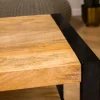 Furndea Salontafels|Britt salontafel industrieel mangohout 110cm met onderblad