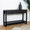 Furndea Sidetables|Britt sidetable industrieel mangohout zwart 120cm