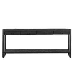 Furndea Sidetables|Britt sidetable industrieel mangohout zwart 180cm