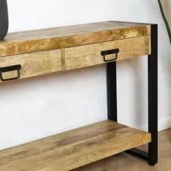 Furndea Sidetables|Britt sidetable industrieel mangohout 120cm