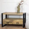 Furndea Industriele Kasten|Tv Meubels|Britt tv meubel industrieel mangohout 100cm