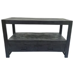 Furndea Industriele Kasten|Tv Meubels|Britt tv meubel industrieel mangohout zwart 100cm