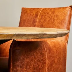 Furndea Eettafels|Brixon eettafel industrieel rond mangohout 120cm