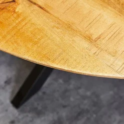 Furndea Eettafels|Brixon eettafel industrieel rond mangohout 120cm