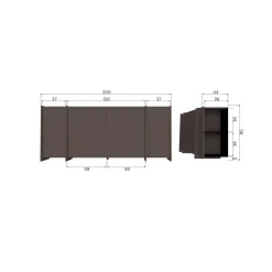 WOOOD Dressoirs|Industriele Kasten|Brock Dressoir Essen fineer Middenbruin 200cm