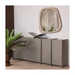 WOOOD Dressoirs|Industriele Kasten|Brock Dressoir Essen fineer Warmgrijs 200cm