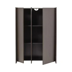 WOOOD Industriele Kasten|Kledingkasten|Brock Kledingkast 2-deurs Essen fineer Middenbruin 102cm