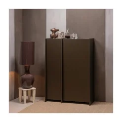 WOOOD Industriele Kasten|Kledingkasten|Brock Kledingkast 2-deurs Essen fineer Middenbruin 102cm