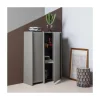WOOOD Industriele Kasten|Kledingkasten|Brock Kledingkast 2-deurs Essen fineer Warmgrijs 102cm