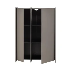 WOOOD Industriele Kasten|Kledingkasten|Brock Kledingkast 2-deurs Essen fineer Warmgrijs 102cm