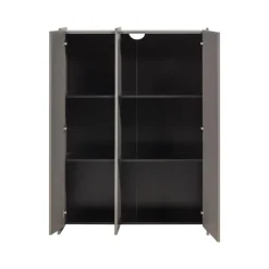 WOOOD Industriele Kasten|Kledingkasten|Brock Kledingkast 2-deurs Essen fineer Warmgrijs 102cm