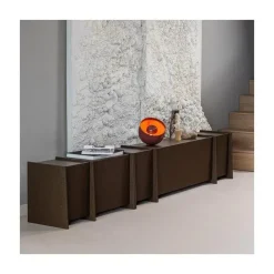 WOOOD Industriele Kasten|Tv Meubels|Brock Tv meubel Essen fineer Middenbruin 102cm
