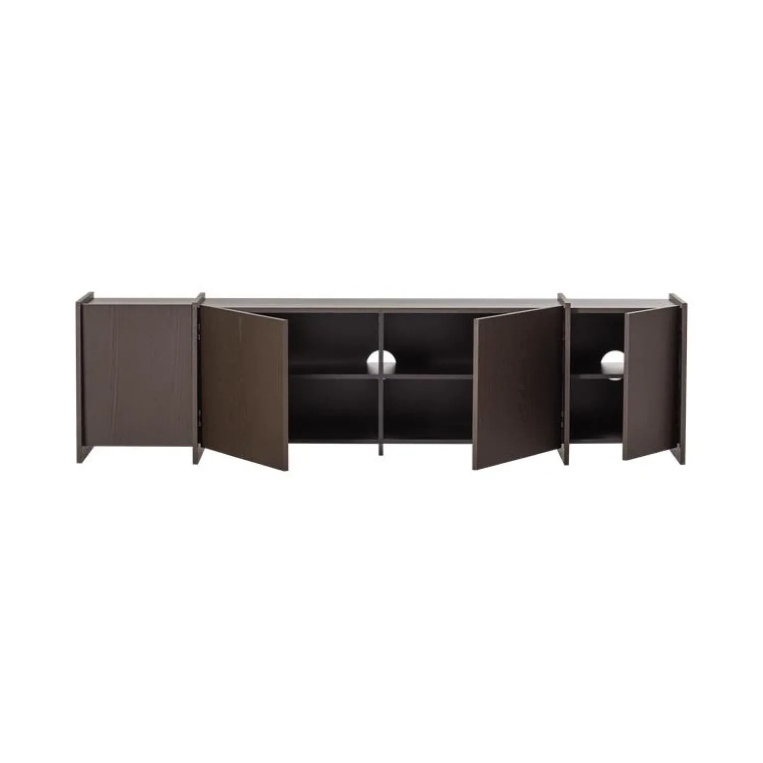 WOOOD Industriele Kasten|Tv Meubels|Brock Tv meubel Essen fineer Middenbruin 200cm