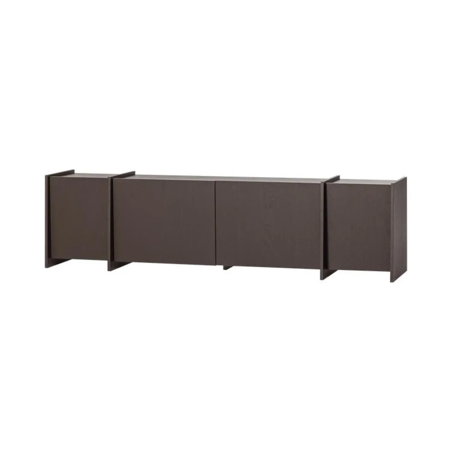 WOOOD Industriele Kasten|Tv Meubels|Brock Tv meubel Essen fineer Middenbruin 200cm
