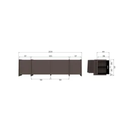 WOOOD Industriele Kasten|Tv Meubels|Brock Tv meubel Essen fineer Middenbruin 200cm