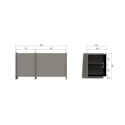 WOOOD Industriele Kasten|Tv Meubels|Brock Tv meubel Essen fineer Warmgrijs 102cm