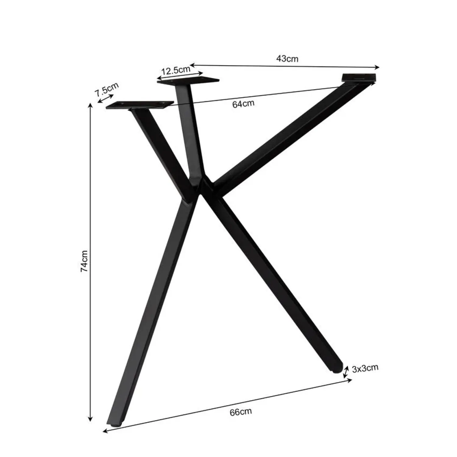 Furndea Onderstellen|Bronco Y-Poot zwart 53cm