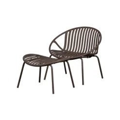 WOOOD Tuinstoelen|Bruce Tuin loungestoel met hocker paars/bruin